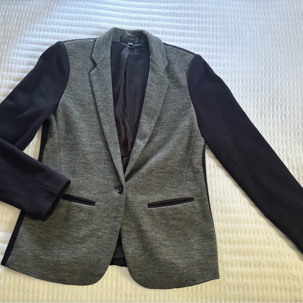 J. Crew Charcoal & Navy Colorblock Blazer